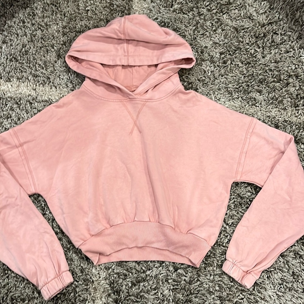 Aeropostale Pink Cropped Hoodie - Lightweight, cotton / polyester - Teen Style